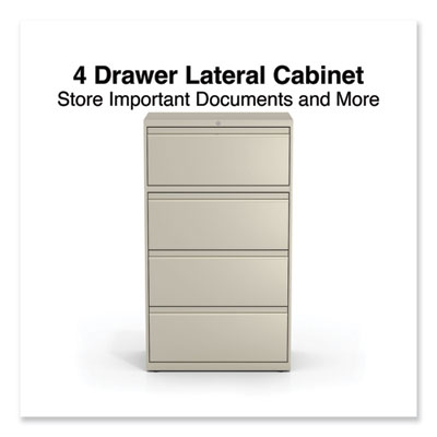 Lateral File, 4 Legal/Letter-Size File Drawers, Putty, 30