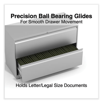 Lateral File, 2 Legal/Letter-Size File Drawers, Light Gray, 42