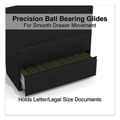 Alera Lateral File, 3 Legal/Letter/A4/A5-Size File Drawers, Black, 42" x 18.63" x 40.25" (ALEHLF4241BL) ALEHLF4241BL
