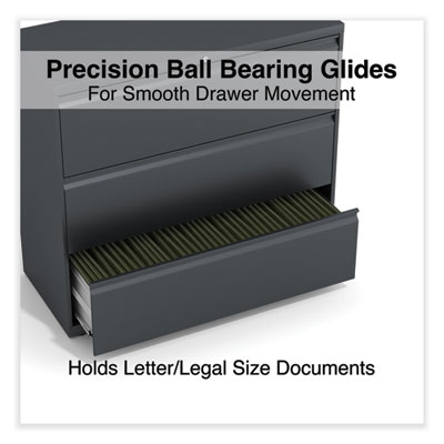 Alera Lateral File, 3 Legal/Letter/A4/A5-Size File Drawers, Charcoal, 42" x 18.63" x 40.25" (ALEHLF4241CC) ALEHLF4241CC