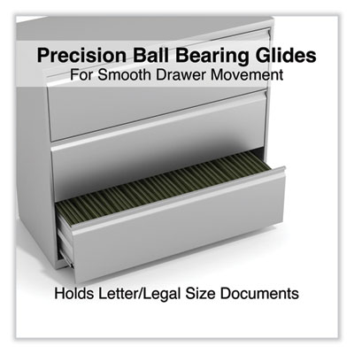 Lateral File, 3 Legal/Letter/A4/A5-Size File Drawers, Light Gray, 42