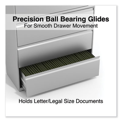 Lateral File, 4 Legal/Letter-Size File Drawers, Light Gray, 42
