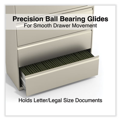 Lateral File, 4 Legal/Letter-Size File Drawers, Putty, 42