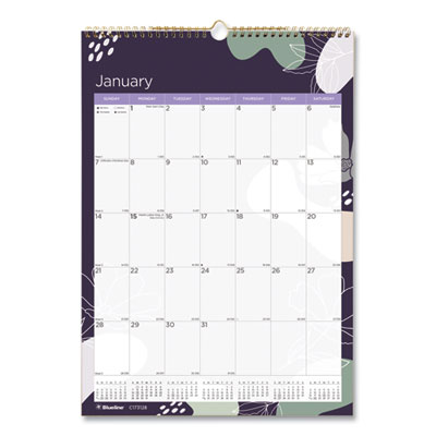 Blueline® 12-Month Colorful Wall Calendar