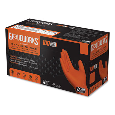 GloveWorks® by AMMEX® Heavy-Duty Industrial Nitrile Gloves