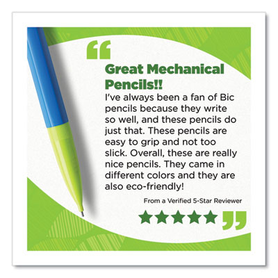 BIC ReVolution Mechanical Pencil, 0.7 mm, HB (#2), Black Lead, Assorted Barrel Colors, 12/Pack (BICMPE12BLK) BICMPE12BLK