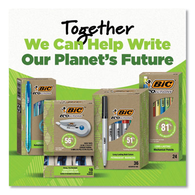 BIC ReVolution Mechanical Pencil, 0.7 mm, HB (#2), Black Lead, Assorted Barrel Colors, 12/Pack (BICMPE12BLK) BICMPE12BLK