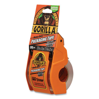 Gorilla® Heavy Duty Tough & Wide Packaging Tape with Dispenser