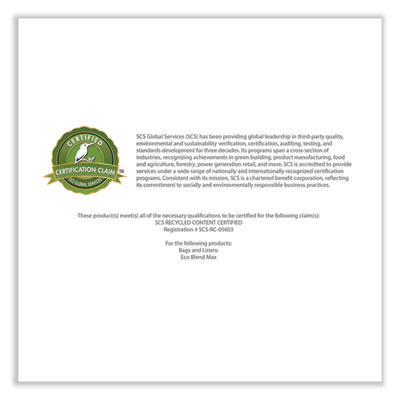 Eco Blend Max Can Liners, 60 gal, 0.8 mil, 38