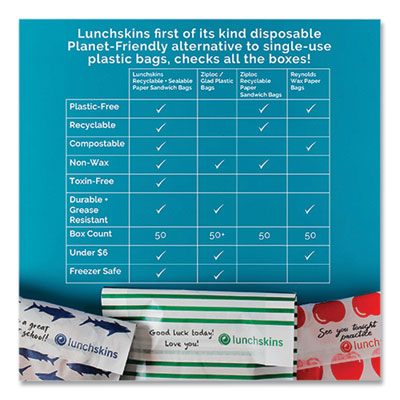 Peel and Seal Sandwich Bag with Closure Strip, 6.3