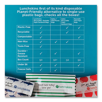 Peel and Seal Sandwich Bag with Closure Strip, 6.3