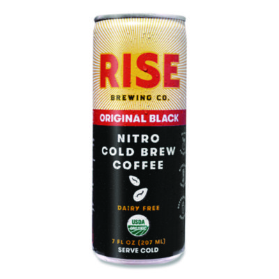 RISE Brewing Co. Nitro Cold Brew Latte, Original Black, 7 oz Can, 12/Carton (RSB00043) RSB00043