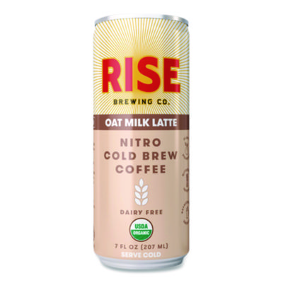 RISE Brewing Co. Nitro Cold Brew Latte, Oat Milk, 7 oz Can, 12/Carton (RSB00045) RSB00045