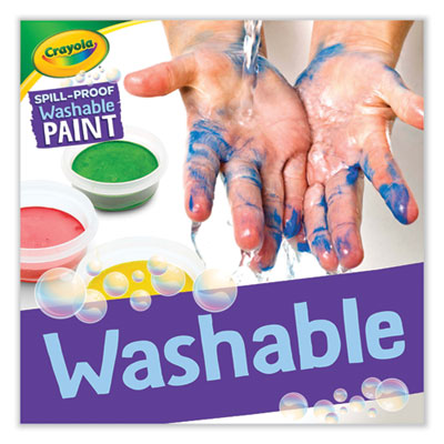 Spill Proof Washable Paints, 5 Colors, 1.4 oz Cups, 5 Sets/Carton