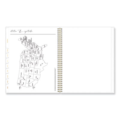 Blue Sky Life Note-It Leah Weekly/Monthly Notes Planner, Floral Artwork, 11 x 8.5, Gray/Pink/White Cover, 12-Month (Jan to Dec): 2025 (BLS139479) BLS139479