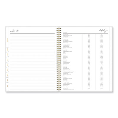 Life Note-It Leah Weekly/Monthly Notes Planner, Floral Artwork, 11 x 8.5, Gray/Pink/White Cover, 12-Month (Jan to Dec): 2025