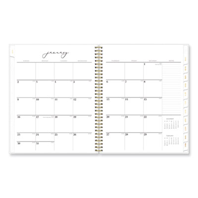 Life Note-It Leah Weekly/Monthly Notes Planner, Floral Artwork, 11 x 8.5, Gray/Pink/White Cover, 12-Month (Jan to Dec): 2025