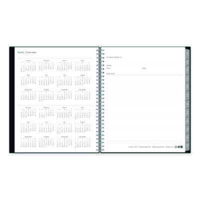 Enterprise Monthly Planner, 10 x 8, Black Cover, 12-Month (Jan to Dec): 2025