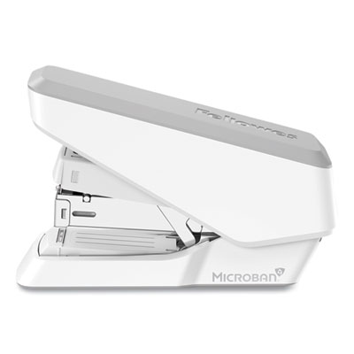 LX860 EasyPress Half Strip Stapler with Antimicrobial Protection, 40 Sheet Capacity, Gray/White