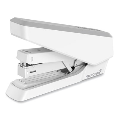 LX870 EasyPress Stapler with Antimicrobial Protection, 40-Sheet Capacity, Gray/White