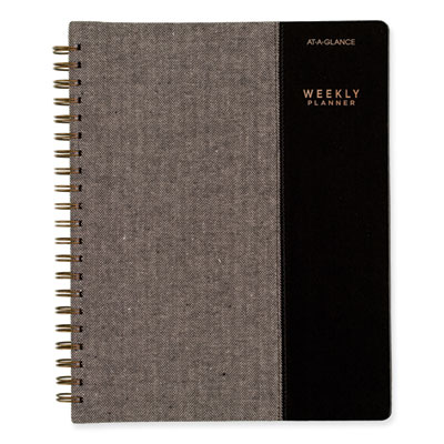 AT-A-GLANCE Signature Collection Black/Gray Felt Weekly/Monthly Planner, 11.25 x 9.5, Black/Gray Cover, 13-Month: Jan 2025 to Jan 2026 (AAGYP90505) AAGYP90505