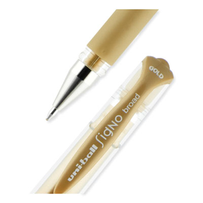 Signo Impact Gel Pen, Stick, Bold 1 mm, Assorted Metallic Ink and Barrel Colors, 3/Pack