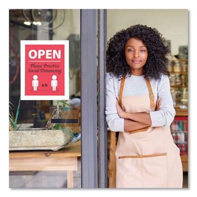 Self Adhesive Sign Holders, 11 x 17, Clear with White Border, 2/Pack