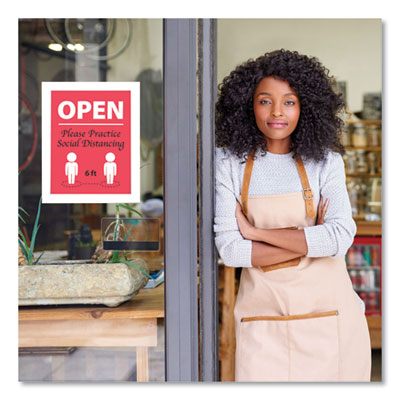 Self Adhesive Sign Holders, 8.5 x 11 Insert, Clear with White Border, 2/Pack