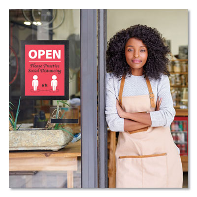 Self Adhesive Sign Holders, 8.5 x 11 Insert, Clear with Black Border, 2/Pack