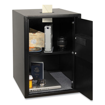 Digital Steel Security Safe with Drop Slot, 15 x 7.8 x 22, 2.87 cu ft, Black