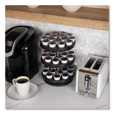 Anchor Collection 3-Tier Single Serve Pod Carousel Countertop Organizer, 9.5 x 9.5 x 11.75, Black