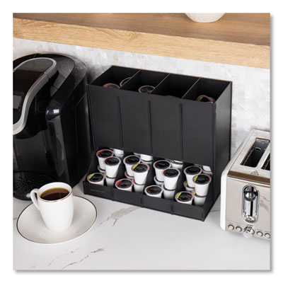 Anchor Collection 4-Compartment Single Serve Pod Countertop Dispenser, 14.25 x 9 x 12.15, Black