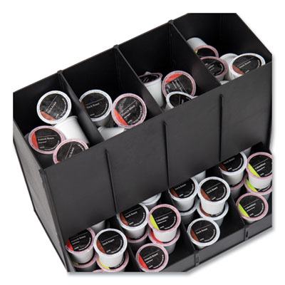 Anchor Collection 4-Compartment Single Serve Pod Countertop Dispenser, 14.25 x 9 x 12.15, Black