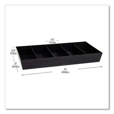 Anchor Collection 5-Compartment Snack Organizer, 12 x 24 x 3.25, Black