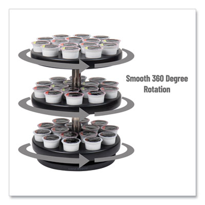 Anchor Collection 3-Tier Single Serve Pod Carousel Countertop Organizer, 9.5 x 9.5 x 11.75, Black