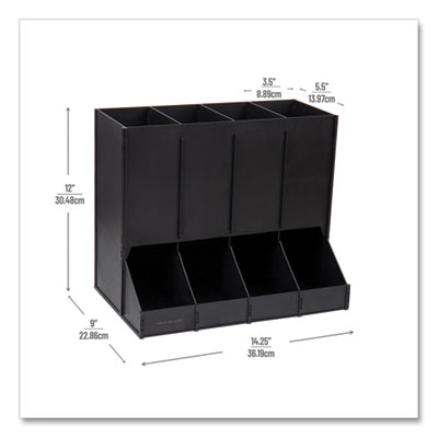 Anchor Collection 4-Compartment Single Serve Pod Countertop Dispenser, 14.25 x 9 x 12.15, Black