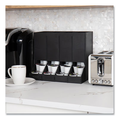 Anchor Collection 4-Compartment Single Serve Pod Countertop Dispenser, 14.25 x 9 x 12.15, Black