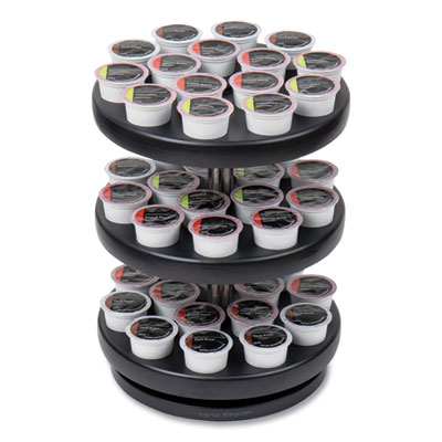 Anchor Collection 3-Tier Single Serve Pod Carousel Countertop Organizer, 9.5 x 9.5 x 11.75, Black