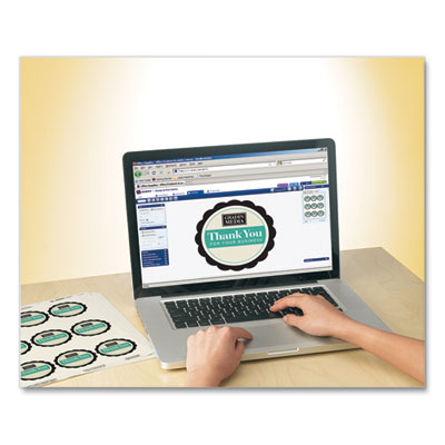 Print-To-The Edge Labels W/scalloped Edge, 2 1/2