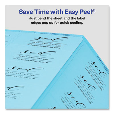 Printable Color Labels with Sure Feed and Easy Peel, 2 x 2.63, Assorted Colors, 15/Sheet, 10 Sheets/Pack