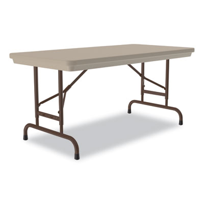 Correll Adjustable Folding Table, Rectangular, 48" x 24" x 22" to 32", Mocha Granite Top, Brown Legs, /Pallet (CRLRA2448244P) CRLRA2448244P