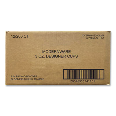 Heavy Duty Cold Cups, 3 oz, Paper, Modernware Design, 2,400/Carton