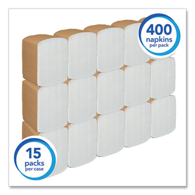 Full-Fold Dispenser Napkins, 1-Ply, 12 x 17, White, 400/Pack, 15 Packs/Carton
