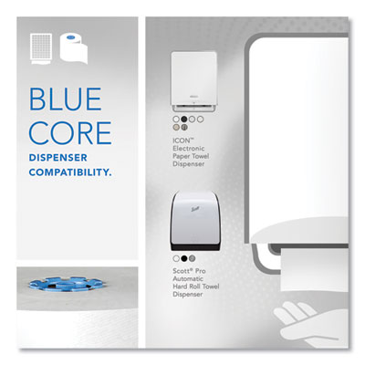 Pro Hard Roll Paper Towels with Absorbency Pockets, for Scott Pro Dispenser, Blue Core Only, 1-Ply, 7.5