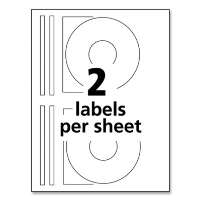 Inkjet Full-Face CD Labels, Glossy White, 20/Pack