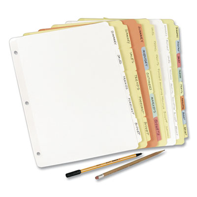 Write and Erase Plain-Tab Paper Dividers, 5-Tab, 11 x 8.5, Buff, 36 Sets