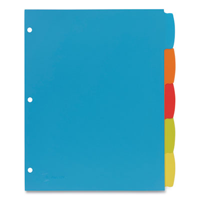 Big Tab Write and Erase Durable Plastic Dividers, 5-Tab, 11 x 8.5, Assorted, 1 Set