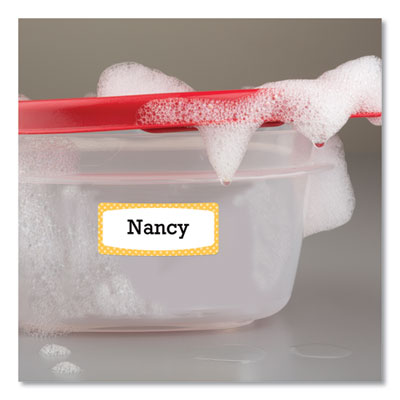 Avery Kids Handwritten Identification Labels, 1.75 X 0.75, Borders: Blue, Orange, Yellow, 12 Labels/sheet, 5 Sheets/pack