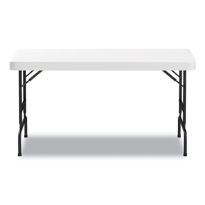 Fold in Half Plastic Folding Table, Rectangular, 72w x 29.63d x 29.25 to 37.13h, White