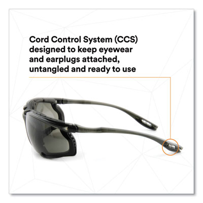 Virtua CCS Protective Eyewear with Foam Gasket, Black/Gray Plastic Frame, Gray Polycarbonate Lens